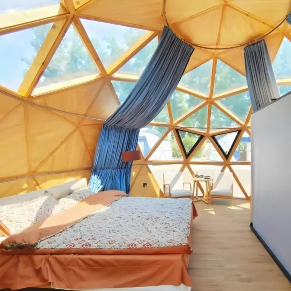 NIVA Geodesic Dome Luxury Interior Suite with Star Canopy and Mountain View in India